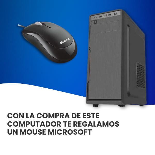 PC /CPU AMD E1 160 - Disco SSD de hasta 2 TB - Memoria RAM Hasta 16 GB - Case Corporativo - Fuente de Poder