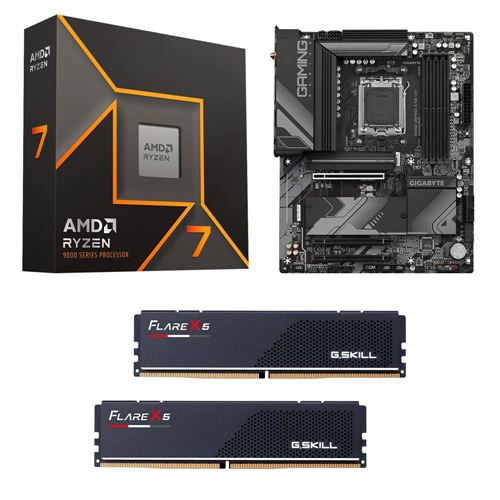 AMD Ryzen 7 9700X, Gigabyte B650 Gaming X AX V2 AM5, G.Skill Flare X5 Series 32GB DDR5-600 — vista 1