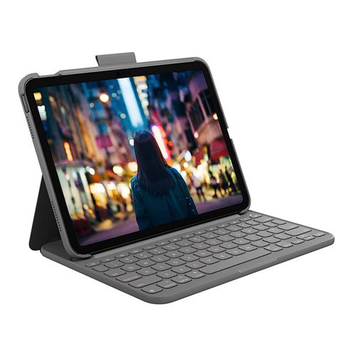 Logitech Slim Folio for iPad 10.9-inch (10th generation) - Oxford Grey — vista 1