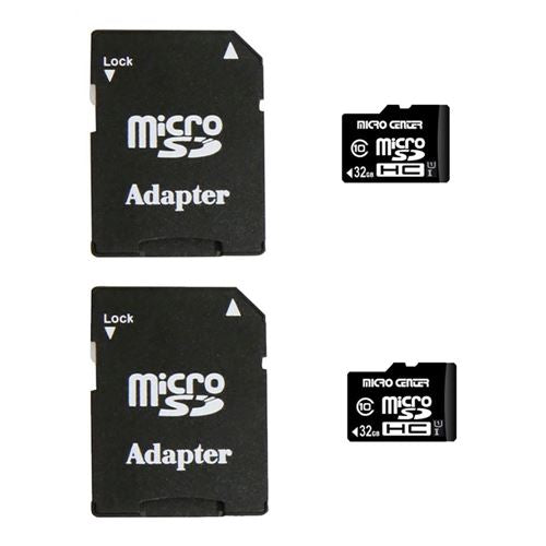 Micro Center 32GB MicroSDHC Card Class 10 Flash Memory Card with Adapter - 2 Pack — vista 1