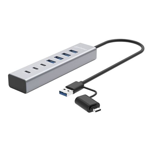 Manhattan 7-Port USB 3.2 Gen 1 Type-C / Type-A Combo Hub — vista 1