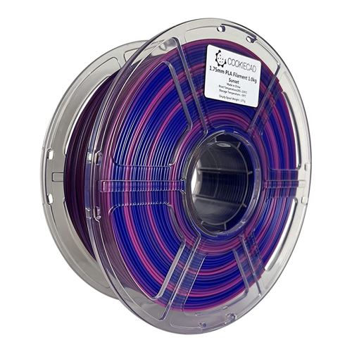 Cookiecad 1.75mm Sunset (Rainbow Transition) PLA 3D Printer Filament - 1kg Spool (2.2 lbs) — vista 1