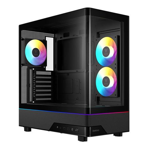 Gamdias ATLAS M5 CG Tempered Glass ATX Mid-Tower Computer Case - Black — vista 1