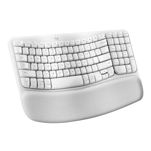 Logitech Wave Keys Ergonomic Wireless Keyboard - Off-White — vista 1