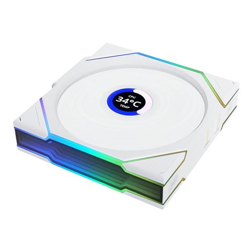 Lian Li UNI FAN TL LCD FLEX Reverse Blade 120mm Fluid Dynamic Case Fan - White — vista 1