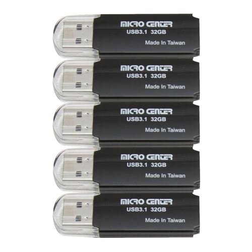 Micro Center 32GB SuperSpeed USB 3.1 (Gen 1) Flash Drive - Black(5 Pack) — vista 1