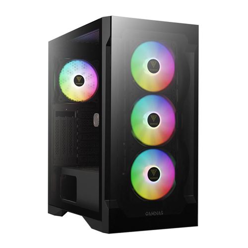Gamdias Talos E2 Elite Tempered Glass ATX Mid-Tower Computer Case - Black — vista 1