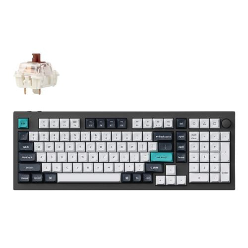 Keychron Q5 Max Swappable RGB Backlight Gateron Jupiter Brown Switche Knob Version - Black — vista 1
