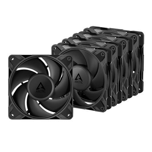 ARCTIC P12 Pro PST Fluid Dynamic Bearing 120mm Case Fan - Black (5 Pack) — vista 1