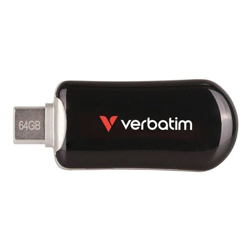 Verbatim 64GB Plectra USB-C 3.2 Gen 1 Flash Drive - Black — vista 1