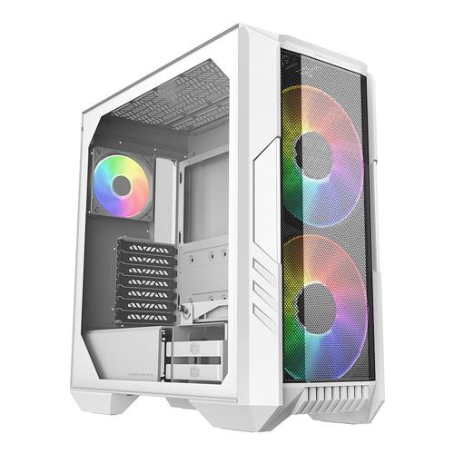 Cooler Master HAF 500 Tempered Glass ATX Mid-Tower Computer Case - White — vista 1