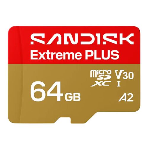 Sandisk Extreme PLUS 64GB microSDXC Card UHS-I Flash Memory Card U3 V30 A2 Micro SD Card — vista 1