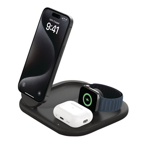 Belkin BoostCharge 3-in-1 Magnetic Foldable Wireless Charger with Qi2 15W — vista 1