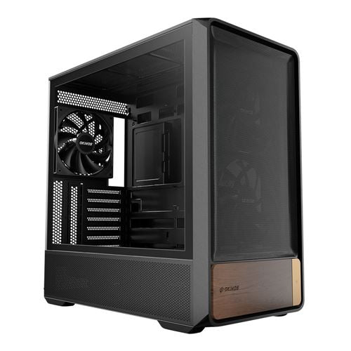 Okinos Air Cross ATX Mid-Tower Tempered Glass Computer Case - Black — vista 1