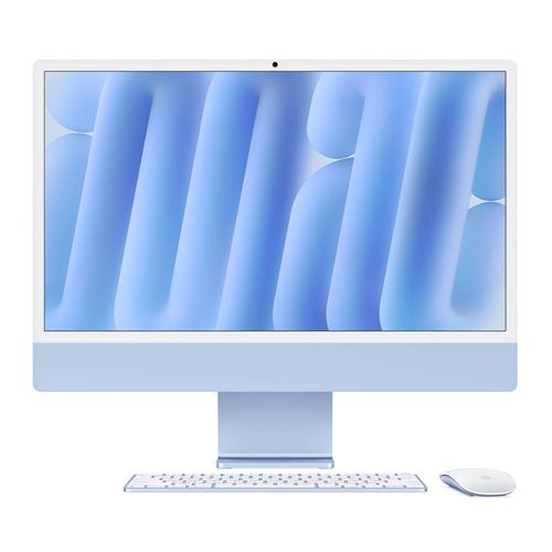 iMac 24" - Apple M4 10-Core CPU - 16GB RAM - 256GB SSD - 10-Core GPU - macOS - Blue - MWV13LL/A — vista 1