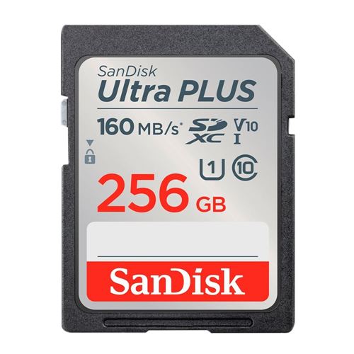 Sandisk 256GB Ultra PLUS SDXC Class 10 / U1 / UHS-1 / V10 Flash Memory Card — vista 1