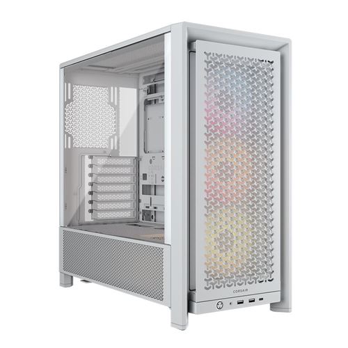 Corsair FRAME 4000D RS ARGB Modular Tempered Glass ATX Mid-Tower Computer Case - White — vista 1