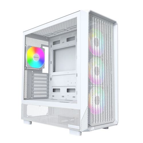 Montech X5 Tempered Glass ATX Mid-Tower Computer Case - White — vista 1