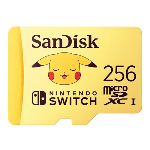 Sandisk 256GB Pokemon Pikachu microSDXC UHS-I Flash Memory Card — vista 1
