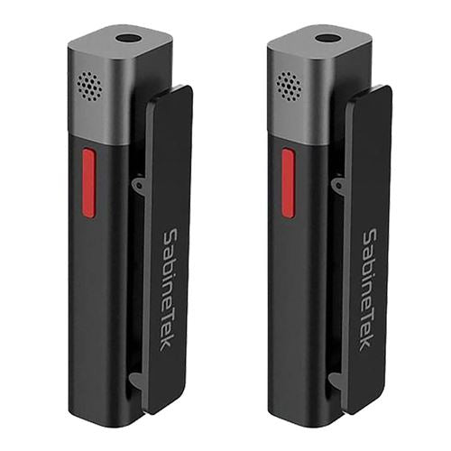 SabineTek SmartMike Plus Twin Wireless Bluetooth Condenser Microphone - Black — vista 1