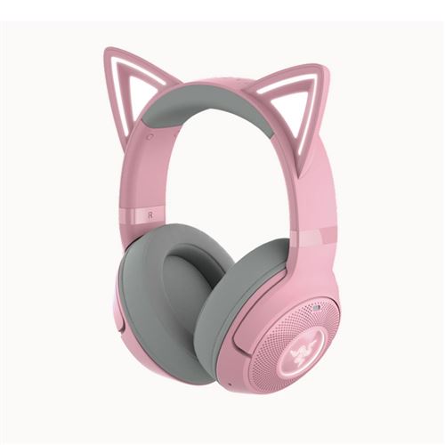 Razer Kraken Kitty V2 BT Wireless Bluetooth RGB Headset with Kitty Ears - Quartz — vista 1