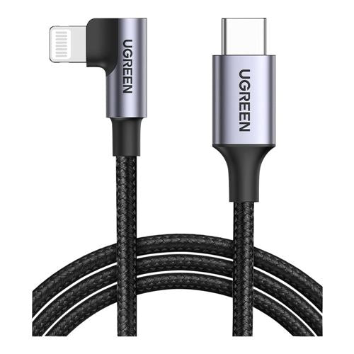 UGreen USB-C to Lightning MFi Certified 90 Degree Braided Cable - 6.6 ft — vista 1