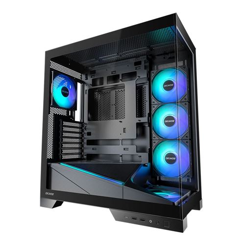 Okinos Okinos Aqua 9 Tempered Glass ATX Mid-Tower Desktop Computer Case - Black — vista 1