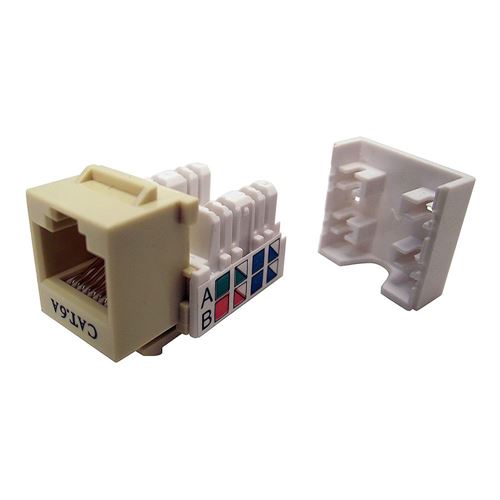 Shaxon CAT6 RJ45/110 Augmented Keystone Jack Ivory Single Pack — vista 1