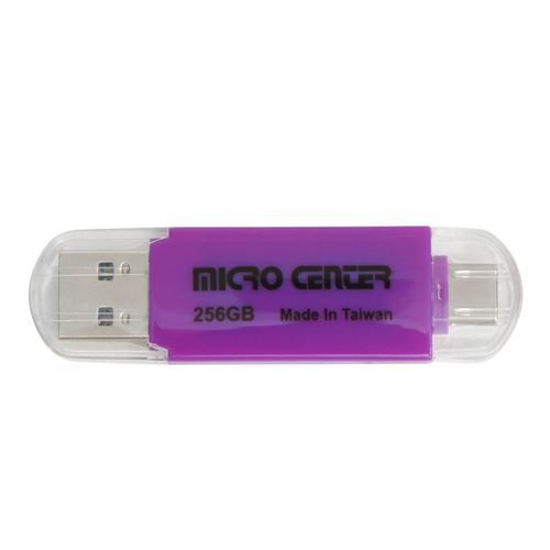 Micro Center 256GB Dual Type-A Type-C 2-in-1 SuperSpeed USB 3.2 (Gen 1) Flash Drive - Purp — vista 1