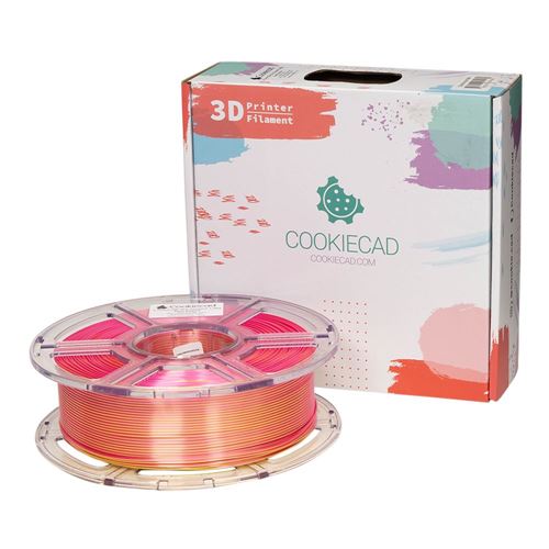 Cookiecad 1.75mm PLA Silk 3D Printer Filament Multi Color Color 1.0 kg (2.2 lbs.) Spool - — vista 1