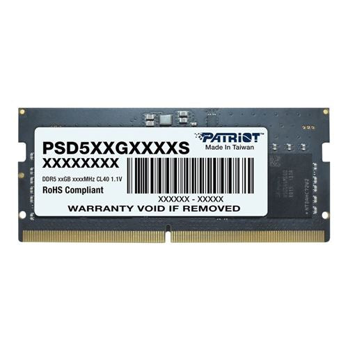 Patriot 32GB DDR5-5600 PC5-44800 CL46 Single Channel Laptop Memory Module PSD532G56002S - Black — vista frontal del módulo de