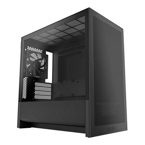 NZXT H3 Flow Tempered Glass microATX Mini Tower Computer Case - Black — vista 1