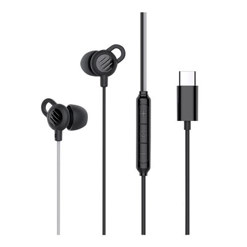 MEE Audio SleepTones Wired USB Type-C Silicone Sleeping Earbuds - Black — vista 1