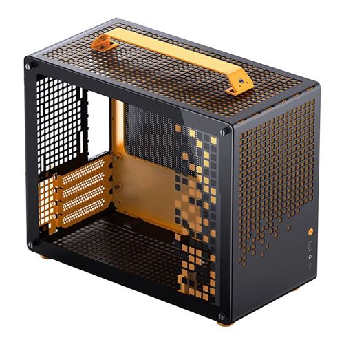 JONSBO Z20 Tempered Glass microATX Mini Tower Computer Case - Orange/Black — vista 1