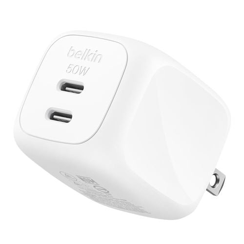 Belkin Dual USB-C GaN Wall Charger 50W — vista 1