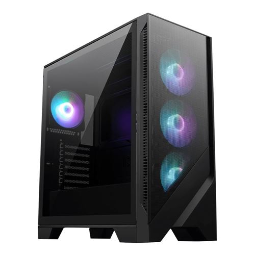 MSI MAG FORGE 321R AIRFLOW Tempered Glass ATX Mid-Tower Computer Case - Black — vista 1