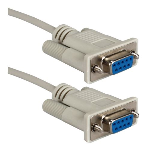 QVS DB-9 RS 232 Serial Female to DB-9 RS 232 Serial Female Null Modem Cable 6 ft. - Beige — vista 1