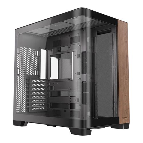 Antec C8 Curve Wood Tempered Glass eATX Full Tower Computer Case - Black — vista 1