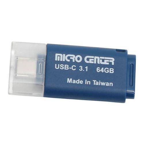 Micro Center 64GB USB Type-C SuperSpeed USB 3.1 (Gen 1) Flash Drive - Blue — vista 1