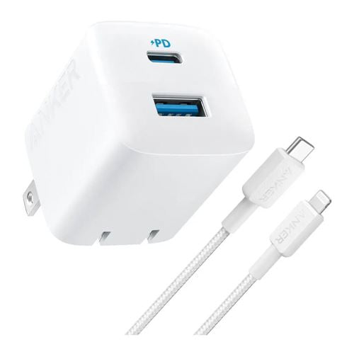 Anker 32W 2-Port USB-C/USB-A Wall Charger with Lightning Cable — vista 1