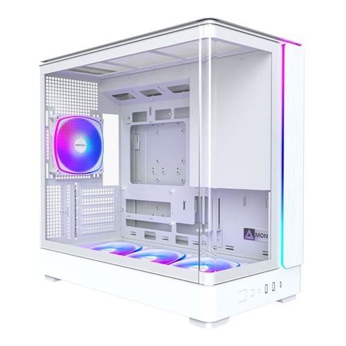Montech KING 15 PRO Tempered Glass microATX Mid-Tower Computer Case - White — vista 1