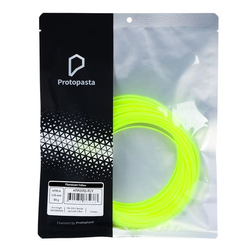 Proto-Pasta 1.75mm HTPLA 3D Printing Filament 50.00 g (1.76 oz.) Coil - Fluorescent Yellow — vista 1