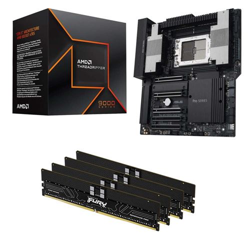 AMD Ryzen Threadripper 9970X, ASUS TRX50 SAGE Pro WS WiFi A CEB, Kingston Fury Renegade Pr — vista 1