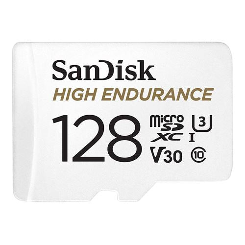 Sandisk 128GB High Endurance microSDXC Class 10 / UHS-I Flash Memory Card with Adapter — vista 1