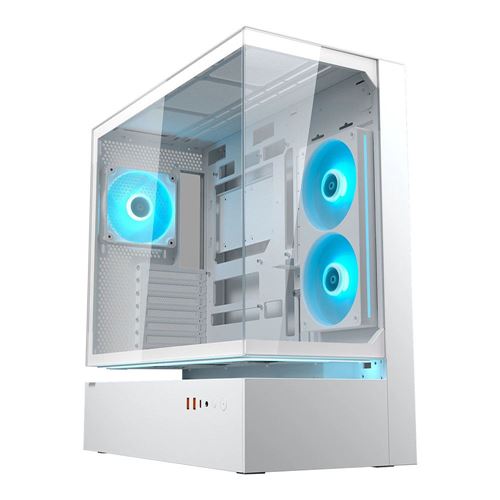 Cougar CFV235 Tempered Glass ATX Mid-Tower Computer Case - White — vista 1