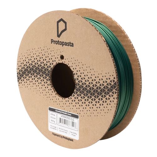 Proto-Pasta 1.75mm Cloverleaf Metallic Green HTPLA 3D Printer Filament - 0.5kg Spool (1.1 — vista 1