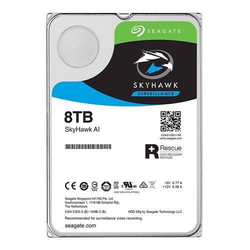 Seagate SkyHawk AI 8TB 7200 RPM SATA III 6Gb/s 3.5" Internal CMR Surveillance Hard Drive — vista 2
