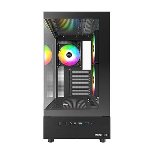 Montech XR Tempered Glass ATX Mid-Tower Computer Case - Black — vista 2