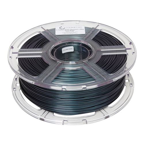 Cookiecad 1.75mm PETG Iridescent 3D Printer Filament Single Color 1.0 kg (2.2 lbs.) Spool — vista 2