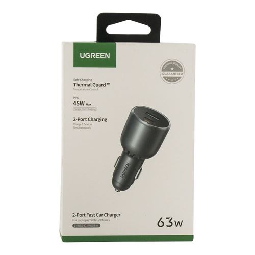 UGreen Dual USB Type-C and Type-A 63W Car Charger — vista 2
